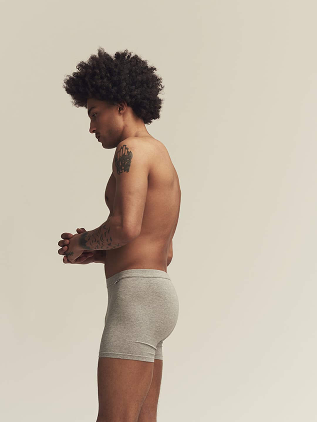 Bamboo Boxer Grey Melange